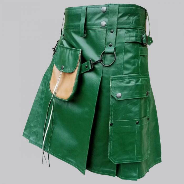 100% Genuine Leather Kilt For Men's